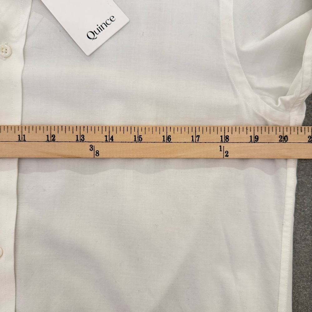 Quince White Organic Cotton Cashmere Brushed Twill Long Sleeve Shirt Size M NWT - Picture 5 of 8